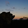 sunrise behind Dog Rock