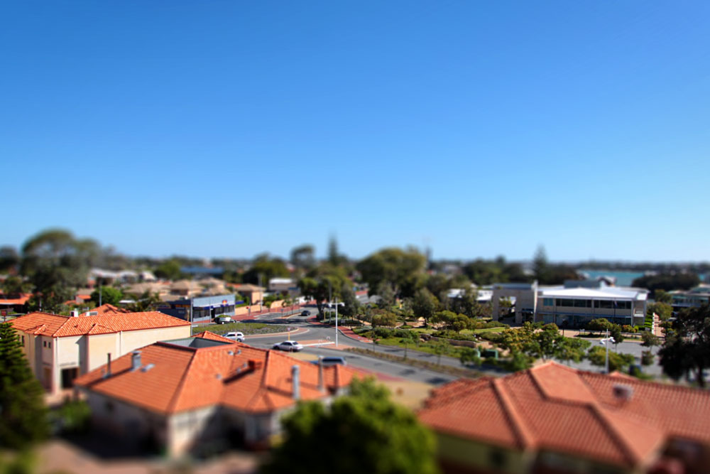 balcony view - tilt-shifted