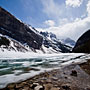 the lake surface was still mostly ice (Canada)