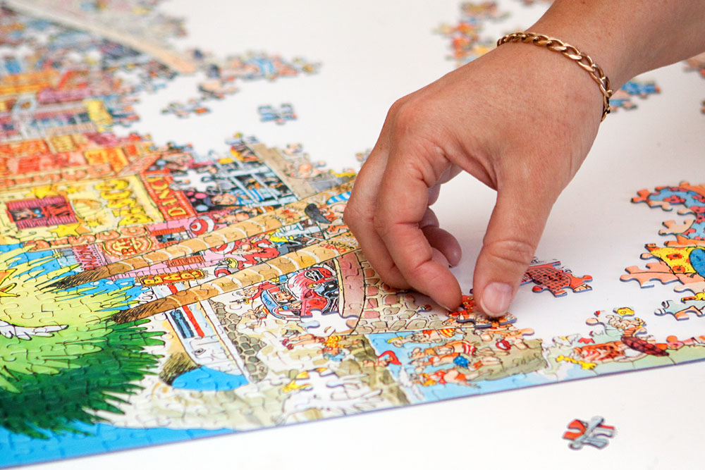 Ruth working on a puzzle