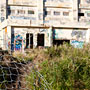 the old Fremantle Power Station, all fenced off (South Freo Steel Wool Spinning)