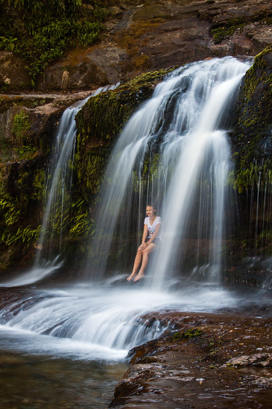 Michelle enjoying the falls