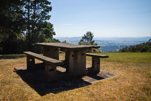 picnic bench with a view