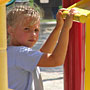 catching her breath in the playground